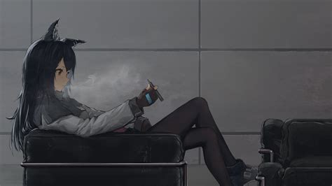 Smoking Aesthetic Anime Girl With Mask