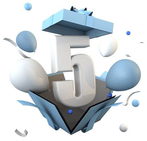 Blue Number 5 A Happy Birthday Celebration 21456160 Png