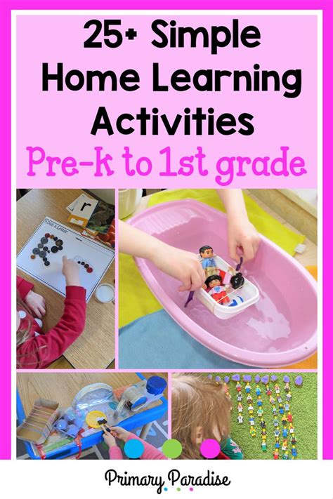 25 Simple Home Learning Activities For Pre K To First Grade Kids