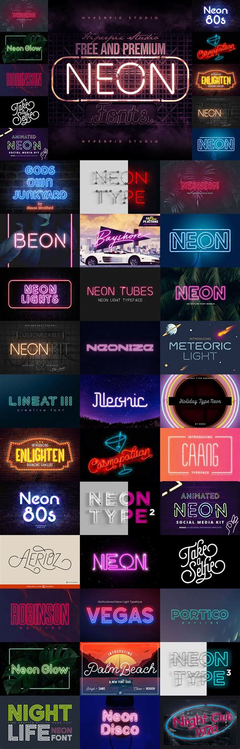 Best Neon Fonts Collection Behance