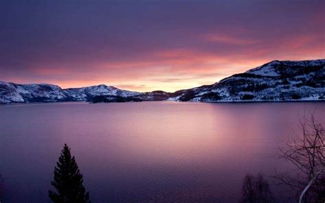 Nature Landscape Mountain Snow Winter Norway Sunset