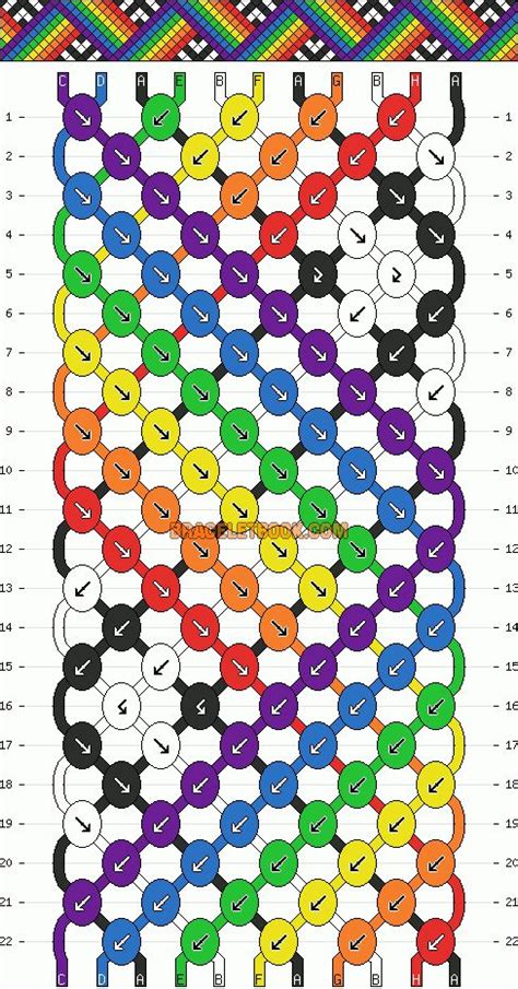 Zig Zag Rainbow Friendship Bracelet Pattern 10164