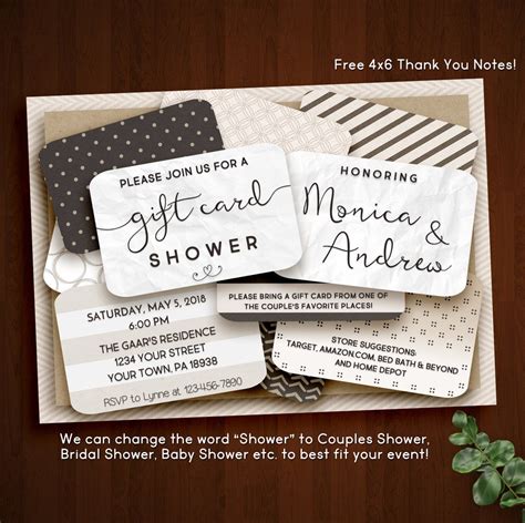 T Card Bridal Shower Invitation Couples T Card Shower Etsy
