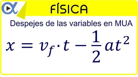 Despejes De Variables En Mua Ejemplo 5 De 5 Clases De Física