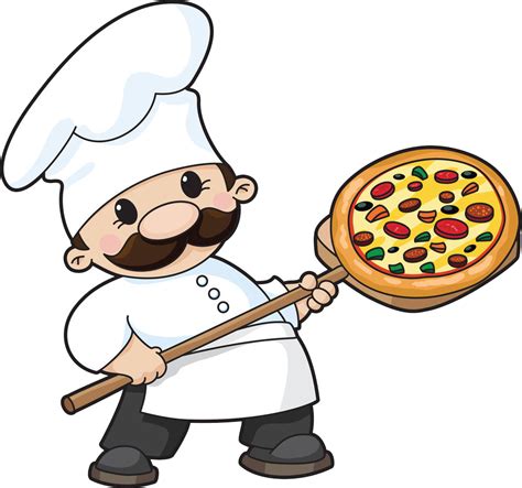 Cute Chef With Pizza Transparent Png Svg Vector File