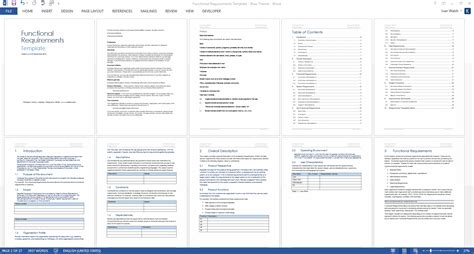 Functional Requirements Specification Template Ms Word Templates