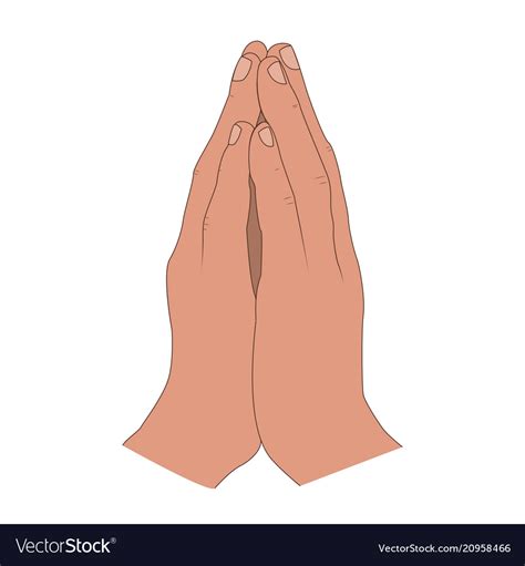 Human Hands Folded In Prayer Royalty Free Vector Image