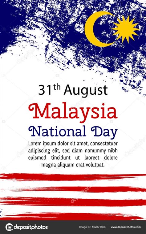 Vector Illustration For Malaysia National Day Malaysia Flag In Trendy