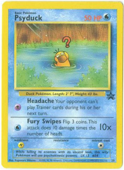 Please do not send in any sleeved cards (gx, v, and gold/rainbow cards are ok) as sending them in sleeves will result in delays, and r Pokemon Card - Black Star Promo #20 - PSYDUCK: Sell2BBNovelties.com: Sell TY Beanie Babies ...