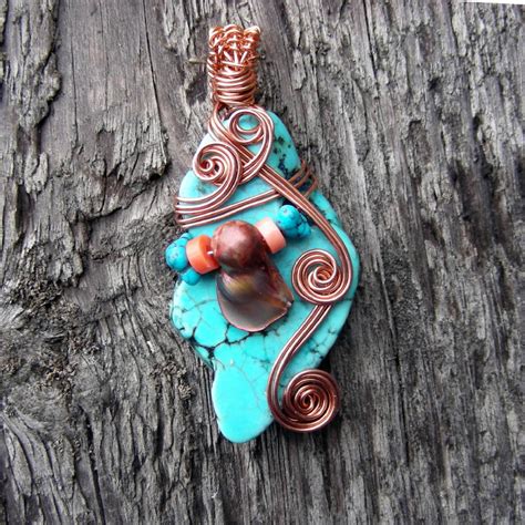 MERMAID DANCE Turquoise Howlite Copper Wire Wrapped Pend Flickr