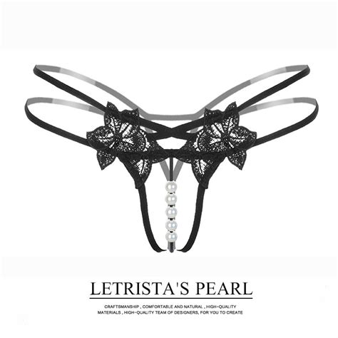 women sexy g string lace chic lingerie pearl thongs