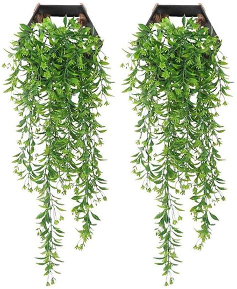 These delicate watercolor style hanging vines are a beautiful and versatile piece for bathrooms, bedrooms or any kind of living space. Artificial Plants Vines, Hanging Plants Fake String Rattan ...