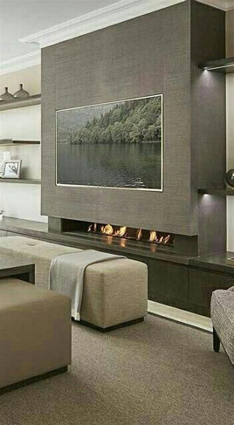 33 Stunning Modern Fireplace Design Ideas With Tv Above Epichomee