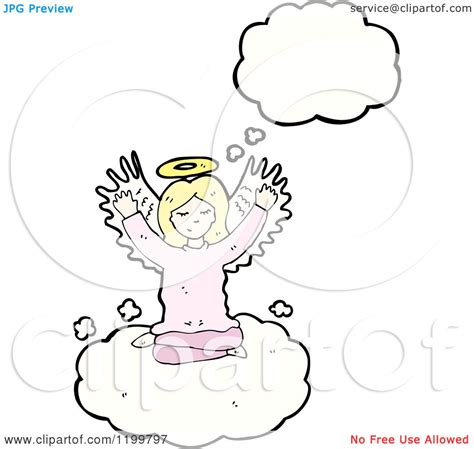 Cartoon Of An Angel Thinking Royalty Free Vector Illustration By