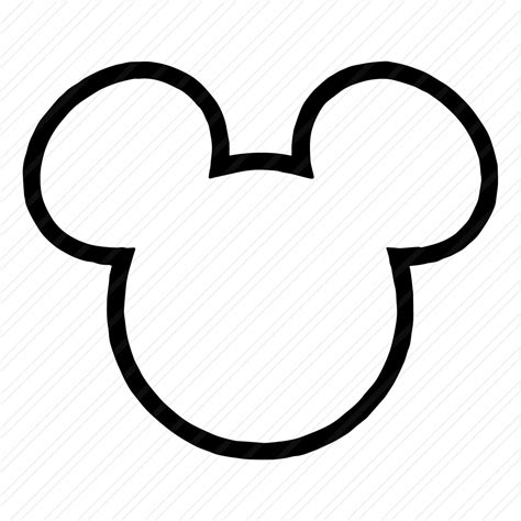 Mickey Mouse Head Outline Classic Cartoon Instant Download Etsy