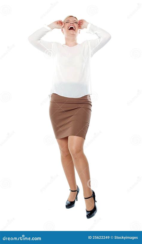 Pretty Woman Laughing Loud Full Length Shot Stock Image Image Of Lady Glamorous 25622249