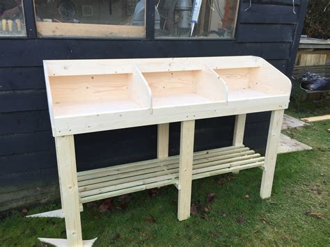 Wooden Potting Table Greenhouse Garden Shed 3 Compartment Etsy