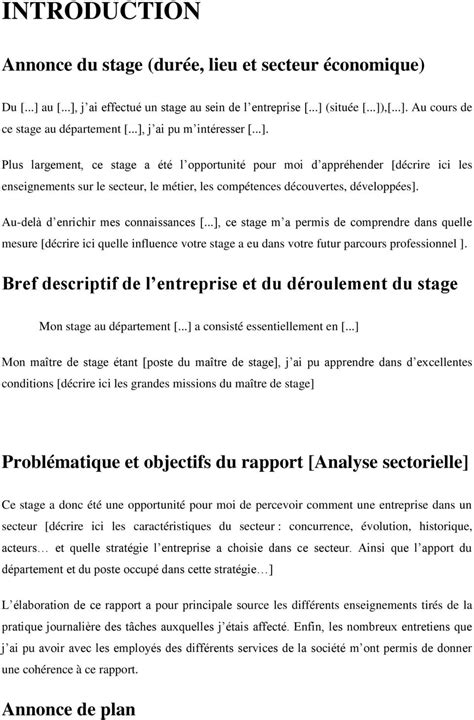 Exemple Du Rapport De Stage Pdf Le Meilleur Exemple