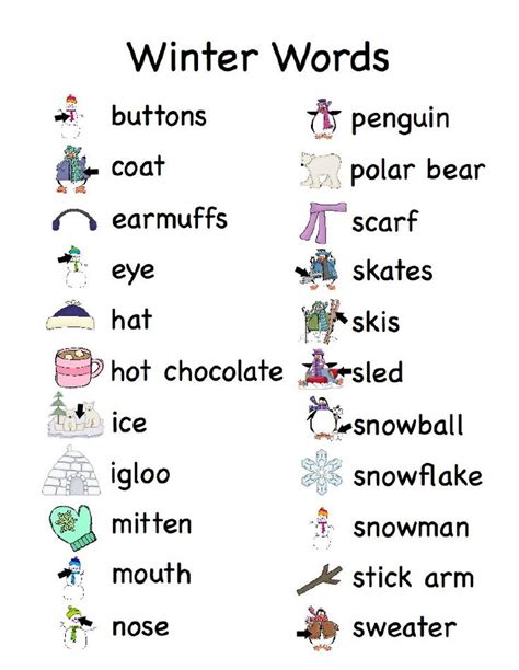 Here Is A List Of Winter Words To Use When Journal Writing Winter
