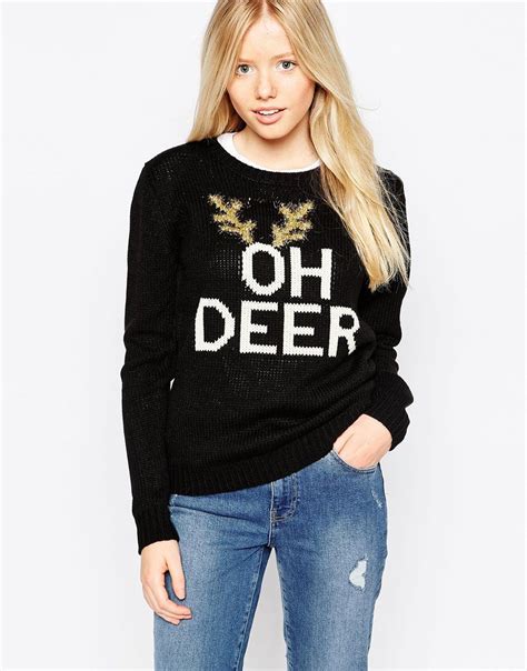 Image 1 Of Brave Soul Oh Deer Holidays Sweater Xmas