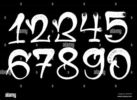 Graffiti Numbers Set Of Numbers In The Style Of Graffiti Spray Stock