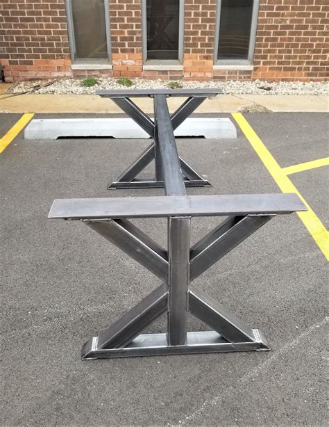 Great forged steel table legs, easy to attach. Trestle Table Legs with 2 Braces Model TR10DCB2 | Etsy ...