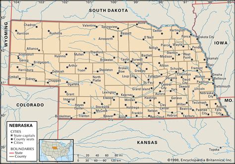 Nebraska Map With Cities Photos