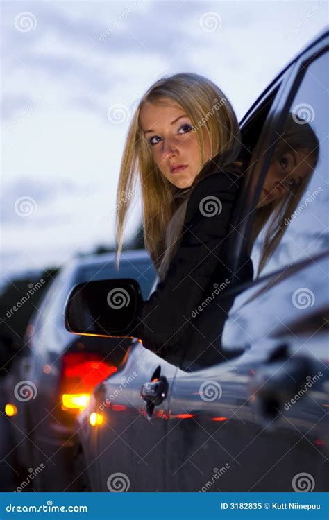 Girl Leaning Out Car Window Stock Image Image Of Cars Teenager 3182835