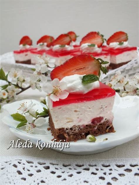 Aleda Konyh Ja Epres Kocka Desserts Food Cheesecake