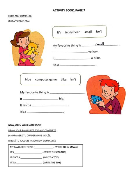 New English Adventure Level 1 ACTIVITY BOOK PAGE 7 worksheet