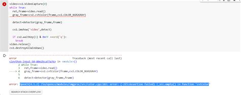 Cv Error Opencv C Projects Opencv Python Opencv Modules