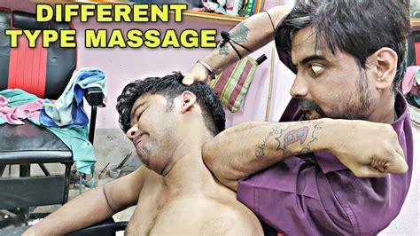 Powerful Head And Body Massage Therapy By Indian Barber Neck Massage