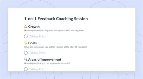 1 On 1 Feedback Coaching Session Template Fellowapp