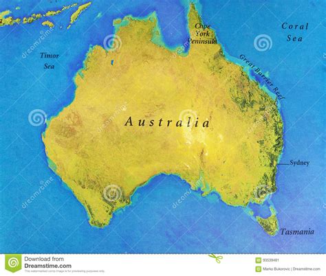 Geographic Map Of Australia