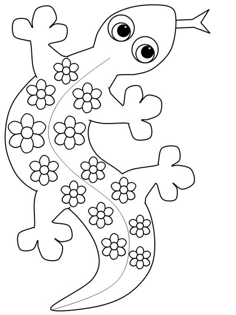 Printable Gecko Animals Coloring Pages