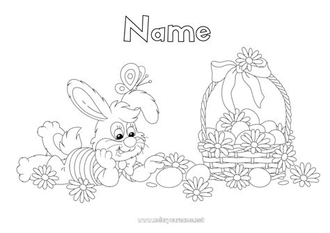Coloring Page No1264 Flowers Spring Bunny