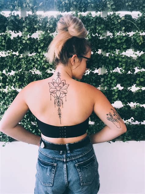 Lotus Flower Female Back Tattoo Back Tattoo Women Tattoos For Women