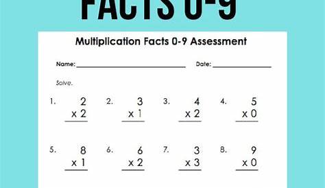 multiplication fact worksheet