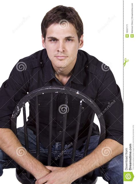 Handsome And Stylish Model Sitting On Chair Stock Image Image Of Body