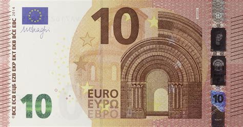 10 eur = 48.53 myr. Europa 10 Euro Euro Banknote, 2. Serie Romanik (seit 2014 ...