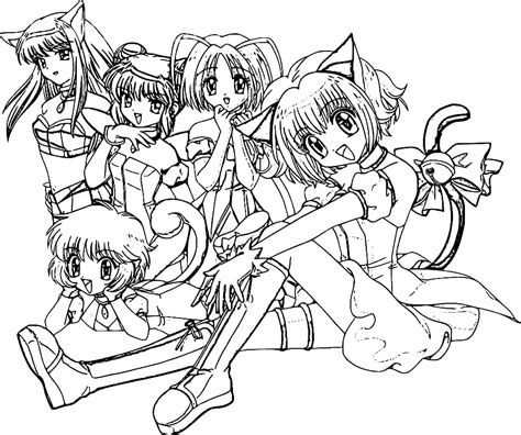 tokyo mew mew coloring pages free printable anime coloring sheets