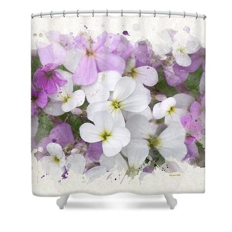 Wildflower Watercolor Art Shower Curtain By Christina Rollo This