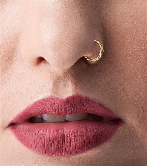Gold Nose Ring 14k Nose Ring Gold Nose Ring Solid Gold Nose Etsy UK