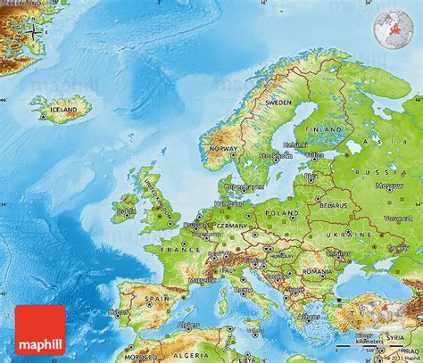 Physical Map Of Europe