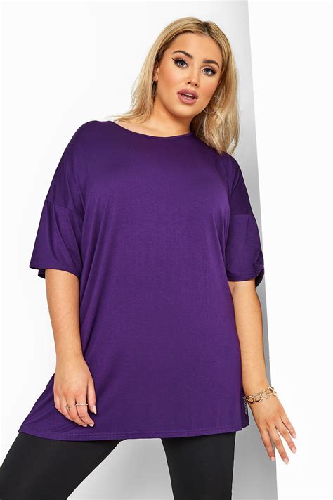 Purple Jersey Oversized T Shirt Yours Clothing