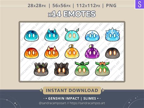 Genshin Impact Slimes Emotes For Twitch Discord And Youtube Etsy