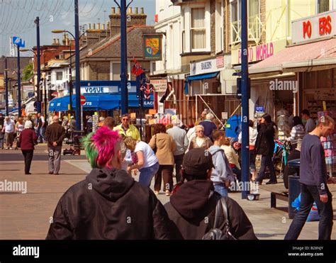 typical tourist and street scene regent road great yarmouth norfolk england great britain stock