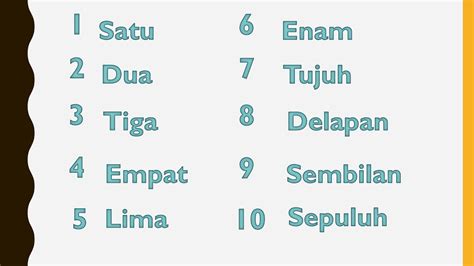 Learning Indonesian Number 1 10 Youtube