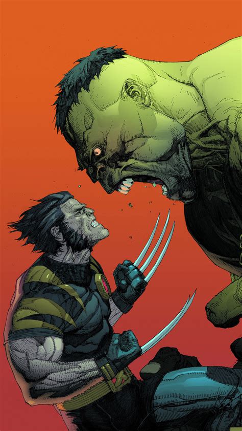 Summers Wallpaper Hulk Vs Wolverine Comic Mobile Wallpaper 1080x1920