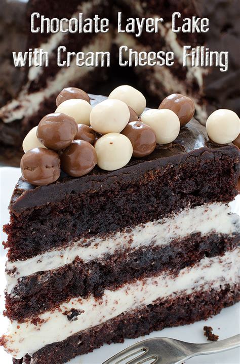 Chocolate Layer Cake With Cream Cheese Filling